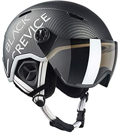 Black Crevice Skihelm Vail mit Visier, matt schwarz Carbon/weiß, M (55-58 cm)…