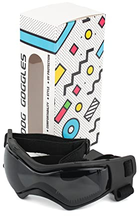 PETCUTE Hundebrille,Hunde Sonnenbrille Verstellbarer Riemen für UV-Sonnenbrillen,Hunde Winddichte & Antibeschlagbrille,Wasserdichter Motorrad Sonnenbrillen für Kleine Hunde/Katzen