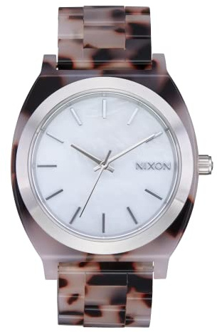Nixon Herren Armbanduhr Time Teller Acetate in der Farbe Grau, Braun mit Kunststoffarmband, Gehäusedurchmesser: 43 mm, A327-5103-00
