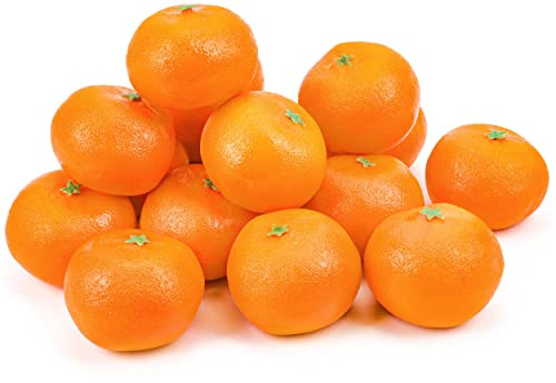 Toopify 16 Pcs Artificial Oranges, Decorative Fake Oranges for Decoration Lifelike, Realistic Fake Fruit Oranges for Christmas Home Kitchen Festival Party Decoration