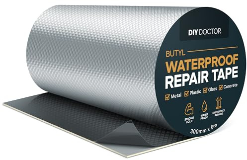 DIY Doctor Waterproof Tape for Leaks – 1 Pack of 300mm x 5m - Butyl Roof Sealant Tape - Outdoor Waterproof Repair Tape with Aluminium Foil
