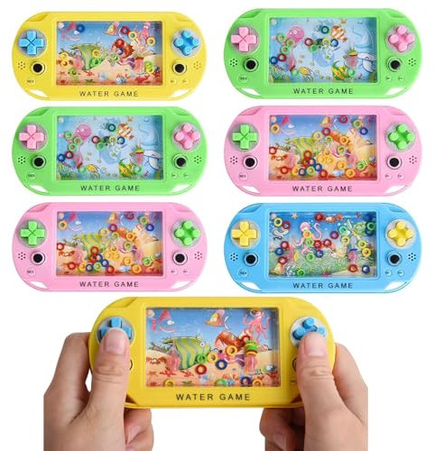 6 Piezas de Mini Juegos de Anillo de Agua de Mano, Consola y Máquina Retro, Arcade de Habilidad para Viaje