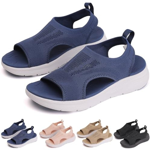 Bekväma ortopediska fotvalvsandaler, damer promenader sport atletiska sandaler vattentät vandring utomhus aktiv sandal