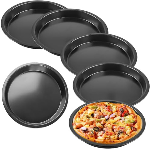 Rastapulz pizzatallrikar, pizzatallrikar, diameter 20 cm, pizzaplåt av stål, non-stick-beläggning, giftfri och lätt att