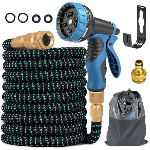 75FT Flexible Expanding Magic Hose Expandable Garden Hose with 10 Function Nozzle 4 Layer Latex and 3 Times Expanding Watering Hose Pipe Easy Storage Garden Water Hose
