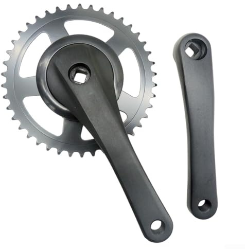 42T Electric Bike Crankset For Fixie/Electric/Road Bike, 170Mm Crankset 42T For Single Speed, Square-Taper, Single Chainring, Cycling Drivetrain Parts