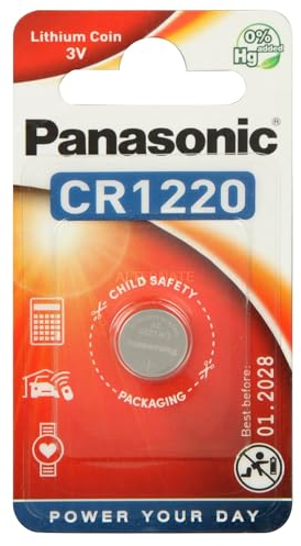 Panasonic Pila a bottone al litio, 3 V, CR 1220 P, 1 pezzo