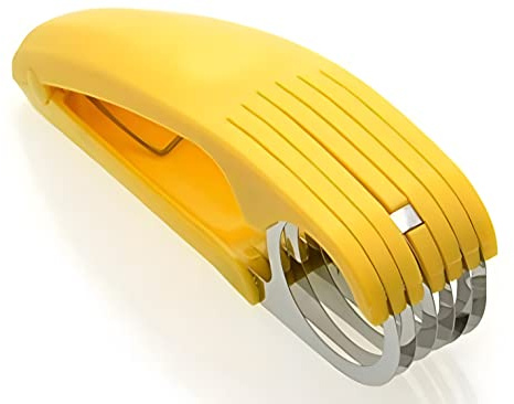 Guyuyii Stainless Steel Banana Slicer, Fruit Cutter Tool with ABS Handle