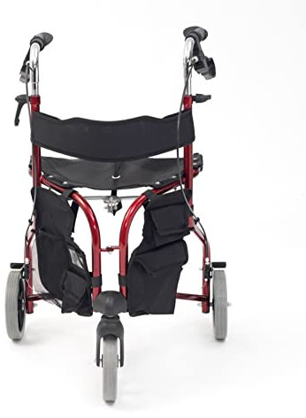Drive Devilbiss Tri-Walker Walking Aid with Seat and backrest, Red