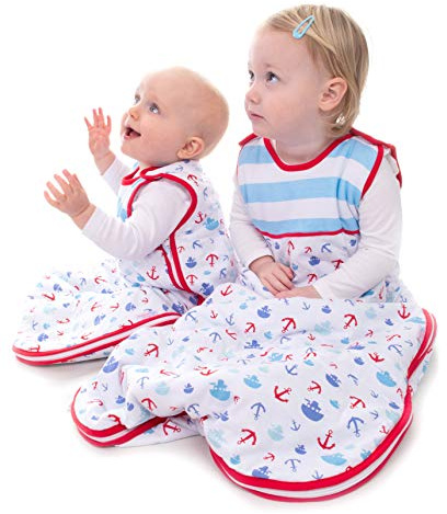 Snoozebag Baby Sleeping Bag Boats and Anchors 2.5 Tog Cotton Unisex 18-36 Months (110cm)