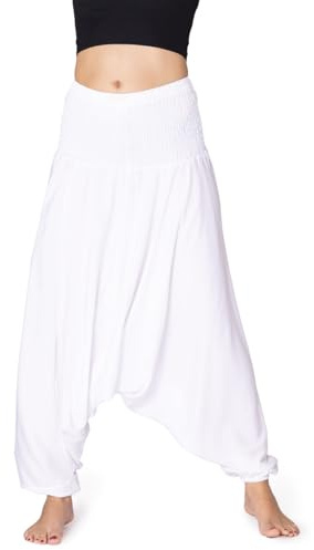 PANASIAM Pantalones Aladino Liso Blanco XL