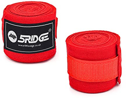 5RIDGE Bandages intérieurs de gants de boxe, 2,5 m, bandages tissés élastiques, passant pour pouce, poignets et chevilles, pour muay-thai, MMA, kickboxing, arts martiaux, hommes, femmes, enfants