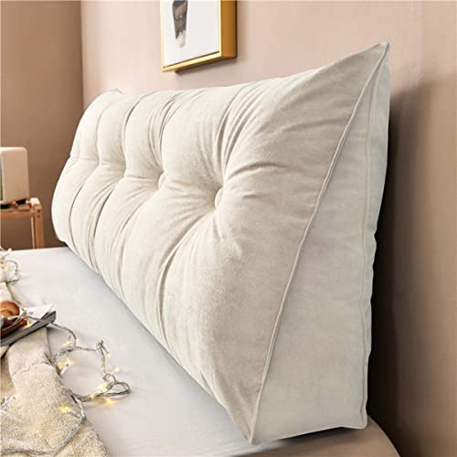 Yanman Large Wedge Pillows Headboard Triangular Rest Reading Pillow, Lumbar Support Cushion Waist Backrest, Soft Sofa Daybed Positioning Bolster, 150x50x20cm