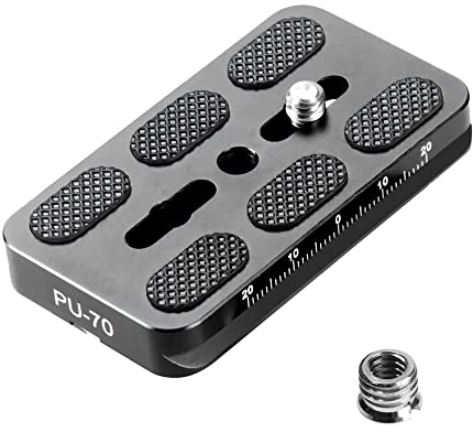 Manbily Camera Tripod Head Quick Release Plate, Universal 1/4 to 3/8 Inch Screw Adapter Mount Arca-Swiss QR Plate for DSLR Camera (70mm*38mm*10mm) PU-70