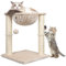 HOMIDEC Cat Scratching Post, 50cm Cat Tree with Cat Hammock Bed, Scratching Posts for Indoor Cats with Hanging Ball Toy, Small Cat Tree for Kitten Pets Playing and Relaxing, Beige