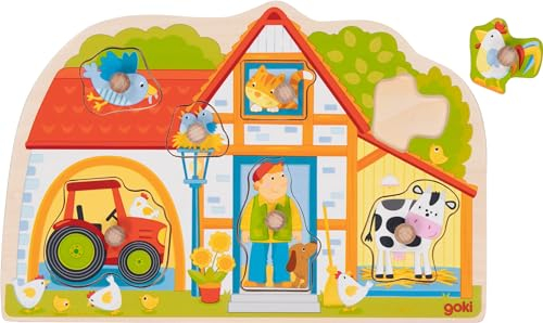 Steckpuzzle Unser Bauernhaus: 30 x 20 x 2,4 cm, Holz, 7 Teile, per Stück