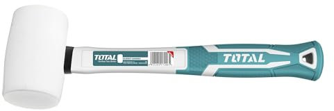 TOTAL - Maza de Goma Modelo THT762436-660 g - Ideal Para los Trabajos de Alicatado - Para Ajuste de Piezas de Cerámica - Golpea Sin Dañar la Superficie - Mango de Fibra - Cabeza de Goma Blanca