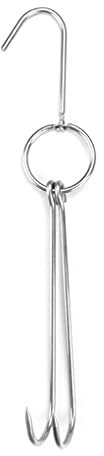 carotoe Gancho doble de metal de acero inoxidable para colgar en la tienda de carne de res para secar parrillas de barbacoa y ahumar