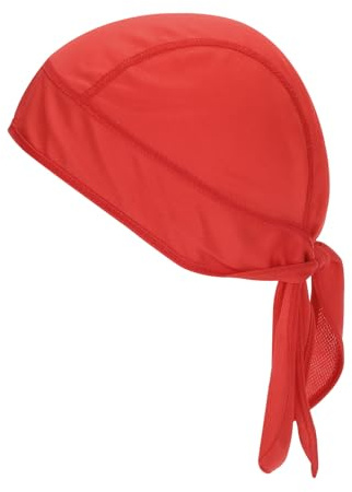 PATIKIL Sweat Wicking Cap, Skull Cap Football for Men Dew Rags Breathable Cooling Helmet Liner Bandana for Cycling Running Sports Hat, Red