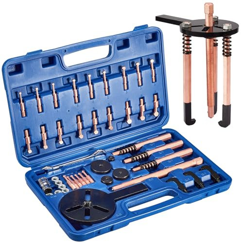 Gedlex 38-in-1 Kit Extracteur de Roulement Interieur Exterieur, Arrache Roulement à Trois Bras en Acier Rouge, Outil Roulement a Bille, Extracteurs et Séparateurs avec Crochet de Traction