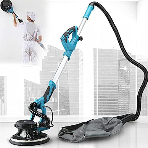 Electric Wall Sander 1800W with Dust-Free Vacuum System, Extensible Anti-Vibration Handle, Includes 20 Sanding Discs for Drywall and Ceiling Polishing