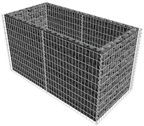 Gecheer Gabion Raised Bed Planter Silver Galvanised Steel 180x90x100cm - Outdoor Garden Decor Model142366