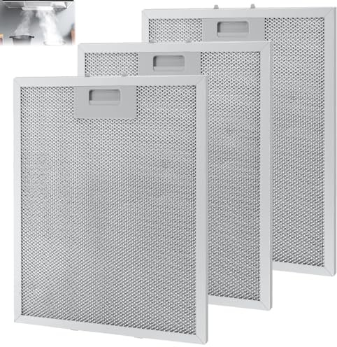 ZXBBTZ 3 PCS Filtros para Campana Extractora 320x260mm, 5 Capas Filtros de Metal Campana Extractora Universal, Filtro de Grasa Metal - Compatible Solo con Pestañas de Montaje Inferior de 10 mm