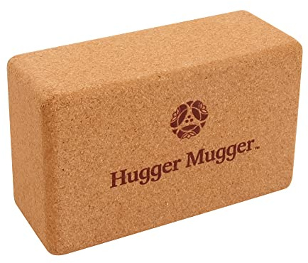 Hugger Mugger Cork Yoga Block - Naturally Grippy Texture, Durable, Made from Renewable Cork, Rounded Edges for Comfort, Great for Sweaty Hands BL-CORK