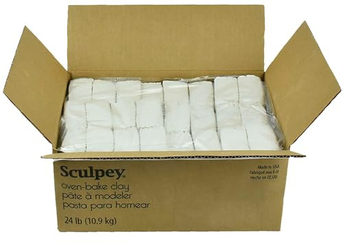 Original Sculpey® White, Non Toxic, Polymer clay, Oven Bake Clay, 24 pounds Bulk Pack great for modeling, sculpting, holiday, classrooms, camps, DIY and school projects. Great for all skill levels