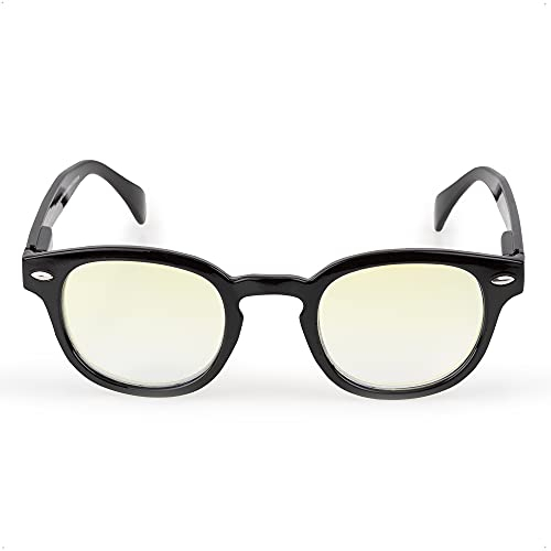 Contacta, Blue Block, Occhiali da Computer per Uomo e Donna, Protezione dalla Luce Blu di Schermi Luminosi, Visione Naturale, Diottrie + 1,50, Colore Nero, Confezione con Sacchetto Portaocchiali, 29g