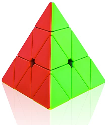 Cooja Pyraminx Speed Magic Cube Pyramide Puzzle Magique Cube de Vitesse sans Autocollant, Durable Lisse Rapide Facile à Tourner Jouets pour Garçons Filles