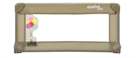 Asalvo Bettgitter 90 cm, zusammenklappbar, Rausfallschutz für Kinder, schnelle Installation, Verwendung zu Hause oder auf Reisen, kompatibel mit Matratzen – Magic Beige