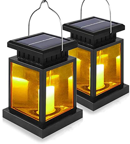 LED Solarlaterne Solarglas mit LED Kerze warmweiß inkl. Akku - 2 Gläser im Set Gartenlampe Solarlampe Laterne Solar-Laterne