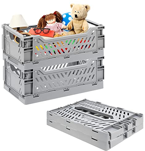 YICH Klappkiste Klappkorb Klappbox Faltbare Aufbewahrungskiste 2stk 25.5X16.5X10.5cm Stabile Klappkisten für Küche Regal Zuhause Badezimmer Büro schlafzimmer