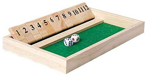 zalati Shut The Box Regal Gioco di dadi con 12 numeri con 2 dadi Classici Gioco da tavolo per adulti Bar Pub Partito Viaggi Matematica