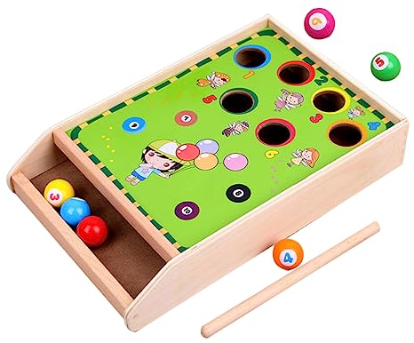 1 Set Mini-Billardtisch-Spielset für Kleinkinder interaktives Billardspiel-Set mit Bällen und Stöcken für Spielaktivitäten im Kindergarten und Vorschulalter