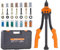 VEVOR Nietmutternzange-Set Blindnietmutternzange 350 mm, Nietenzange 7 Sätze von Muttern & Dornen, Nietmutterwerkzeug M6 M8 M10 Profi Handnietzange, Nietmaschine Gewinde Nuss Nieten Hebelnietzange