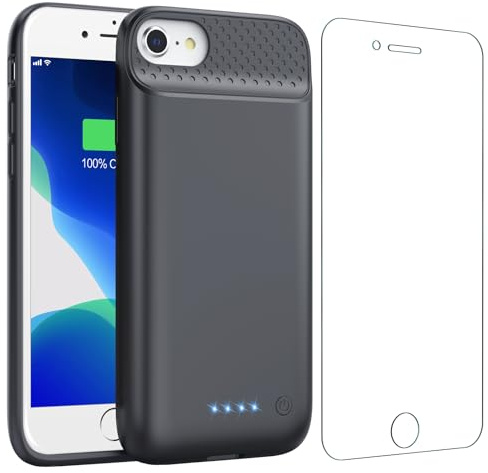 Feob Custodia con batteria per iPhone 8/7/6s/6/SE (2022/2020), potente custodia di ricarica portatile da 7000 mAh, resistente e sottile, batteria ricaricabile estesa per iPhone 8/7/6s/6/SE da 4,7