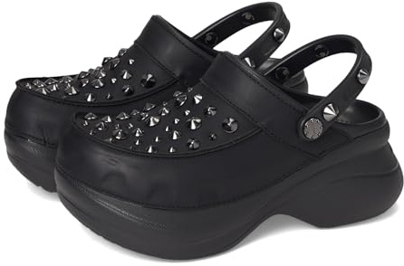 Crocs Women's Classic Bae Clogs Black Studded 7 Medium