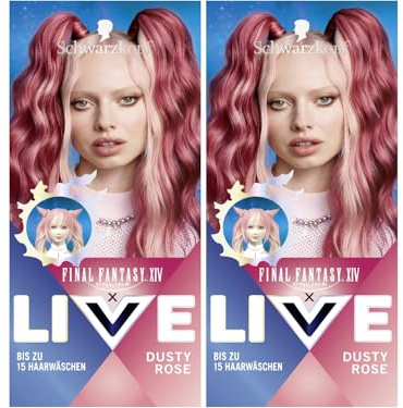FINAL FANTASY™ XIV Online x LIVE Ultra Brights Semi-Permanente Haarfarbe (087 Dusty Rose, 80 ml (2er Pack))