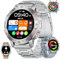 LIGE Militär Smartwatch Herren mit Anruf Texte Erinnerung, 530mAh Akku - 1.43'' Amoled Display 100+ Sportmodi Fitnessuhr mit Herzfrequenz, SpO2, Schlafmonitor, Smartwatch für Android iOS, Silber