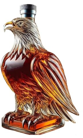 Carafe à whisky en verre en forme d'aigle, hauteur 13 cm, bouteille à spiritueux décorative
