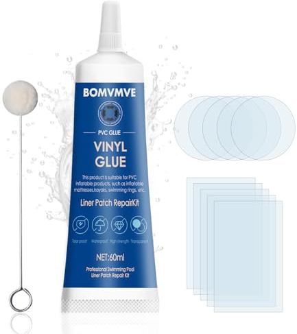 BOMVMVE Kit Reparation Spa Gonflable, Kit Reparation Piscine, Rustine Piscines, Rustine Spa Gonflable, Répare Une Variété d'Objets Gonflables, y Les Bouées, Matelas Pneumatiques (60ml)
