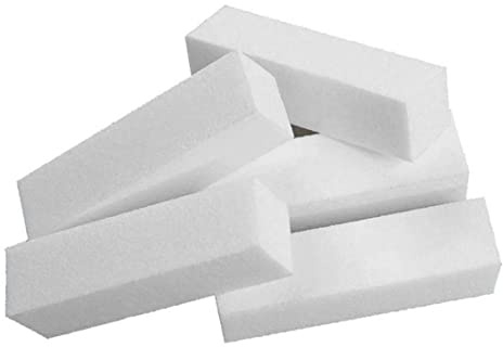 Buffer per la cura delle unghie da 5 pezzi, lucidatura, blocco di levigatura, lime per unghie per smalto a 4 vie, punte per manicure per pedicure artistico - bianco.
