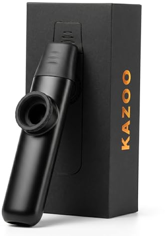 Jade Style Kazoo, Adjustable Tone Professional ABS Resin Kazoo with Five Flute Diaphragms and Sling for Music Enthusiasts (Black)