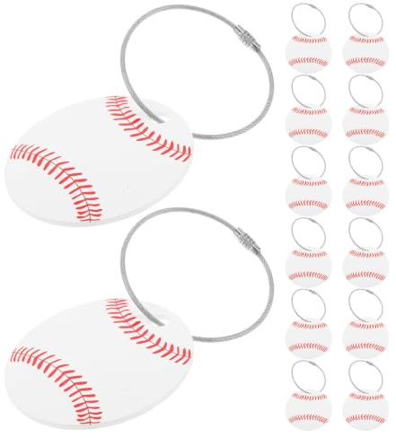 LIGIGWASH 14 St Acrylic Baseball Bag Tags för Resa Vardagsvänlig Luggage Name Tag med Metallring DIY Pocket för Backpack Suitcase i Paket