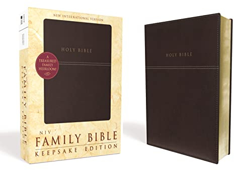 NIV, Family Bible (Keepsake Edition), Leathersoft, Burgundy, Red Letter