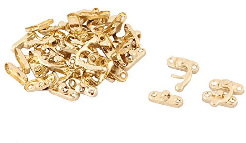 sourcing map 20pcs Verrou Fermeture Boîte Bijoux Loquet Fermoir Antique Vintage Rétro pour Coffret Métal Ton Or