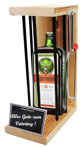 Jägermeister Geschenke Geburtstag Eiserne Reserve Black Edition Geschenkidee Kräuter Likör (1 x 0.35 l) Text s/w Alles Gute zum Geburtstag
