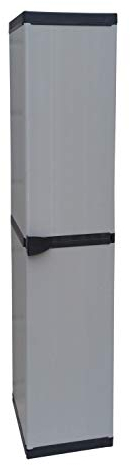 Buyly Armario de 1 puerta para interior/exterior utilizable también como botellero con estantes regulables en altura, 34 x 40 x 165 cm